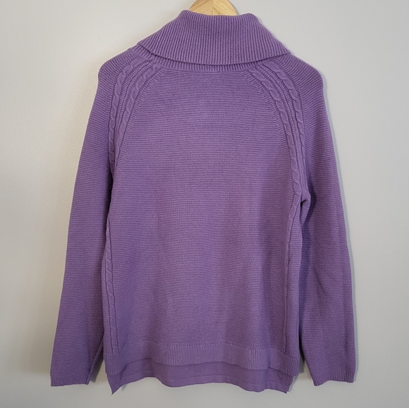 Picadilly Canada Button Trim Turtle Neck Sweater Top - Picture 3 of 9